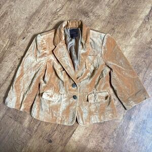 Goth Light Academia Librarian core Tan velvet inspired blazer by The Limited